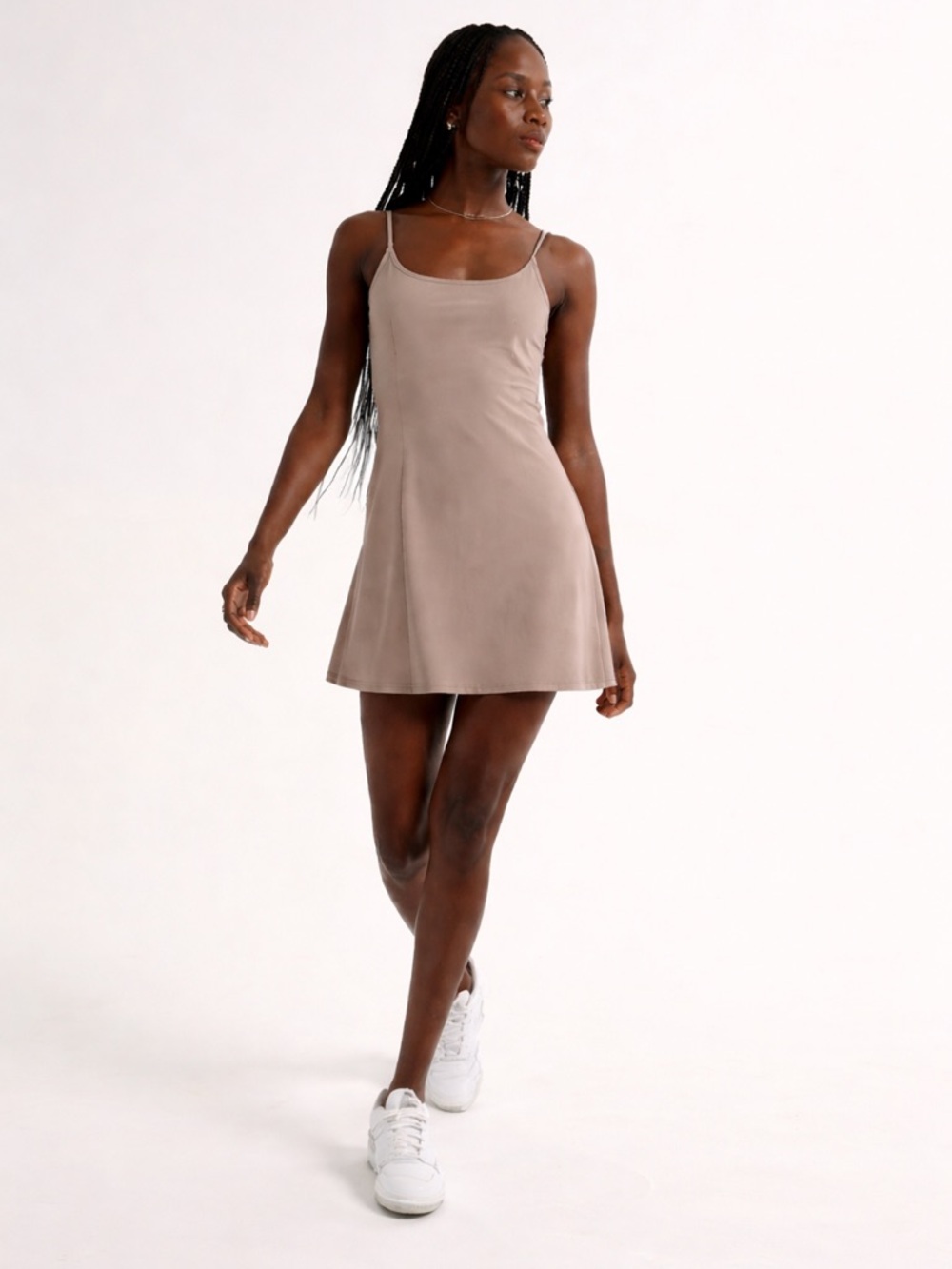 Abercrombie Traveler Mini dress With Shorts In Taupe